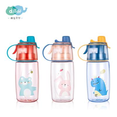 China 600ml BPA Free Mist Spray Water Bottle Viable Tritan Plastic Kids With Spray for sale