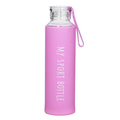 China 550ML Borosilicate Glass Sport Bottle Glass Water Bottle Viable High Quality Silicone BPA Free Sleeve for sale