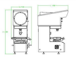 China 24V/150W halogen lamp 300mm Profile Projector VT-12-1550T for field of mechanic,college for sale