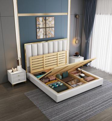 China Modern Storage King Size Wooden Double Bed King Bed With Storage Box Drawer For Bedroom for sale