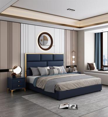 China Storage Bedroom Furniture Luxury King Italian Beds Size Furniture Set Leather Luxury Bed Latest Italian Double Bed Designer Modern for sale