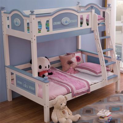 China Good Quality Pine Wood Kids Beds Furniture Design Kids Stretchable Solid Colorful Cute Bunk Bed for sale