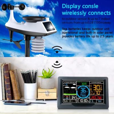 China 205*130*32mm Wireless Automatic Weather Station With Sensor And Rain Gauge Humidity Range 20-95% 1.8KG Weight for sale