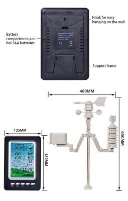 中国 スマートホーム 天気ステーション カラーLCDディスプレイ 降雨予報 風向き 販売のため