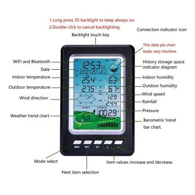 China Compact Weather Station For Outdoor Monitoring Displays Wind And Rain Automatically for sale