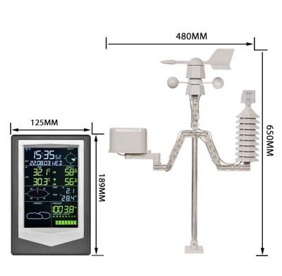 China Outdoor Temperature And Humidity Sensor Color Screen Weather Station With Wind Speed for sale