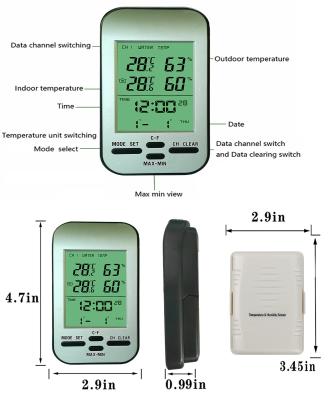 China Accurate 3-In-1 Indoor Outdoor Hygro Thermometer Sensor Weather Station for sale