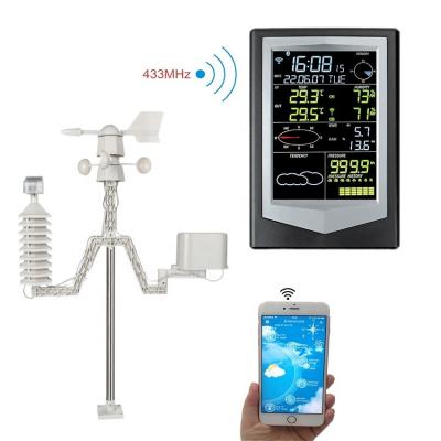 China Rango de temperatura interior de 0 a 60 °C Estación meteorológica WiFi solar para monitoreo en el hogar en venta