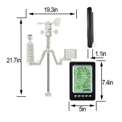 China LCD Display Wireless Weather Forecast Solar Weather Station Weight 1.8kg Size 19*12.5*2.7cm for sale