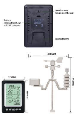 China Digital Display Indoor And Outdoor Weather Station With Rain Gauge WIFI for sale