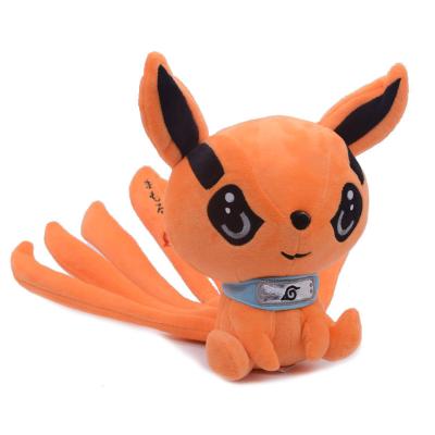 China Cute Anime Kyuubi Kurama Nine-Tales Fox Demon Fox Plush Toys Soft Fun 25cm Sound Dolls Birthday Gift for sale