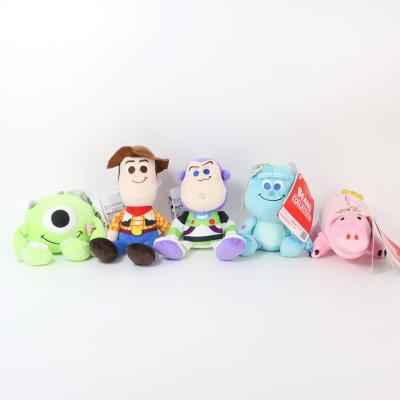 China Toy Story BuzzLightyear Cute Soft Stuffed Plush Doll 18cm Woody Alien SulleyMike Hamm Fun Kids Birthday Gift Key Chain Wholesale for sale