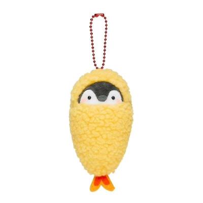 China Penguin Cute Penguin Fried Key Chain 10cm Japan Shrimp Plush Toy Amusement Doll Clamshell Hanging Doll Plush Toy for sale