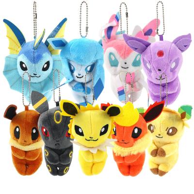 China Cute Plush Eevee Jolteon Vaporeon Umbreon Sylveon Leafeon Glaceon Soft Stuffed Key Chain Anime Pokemon Fun Toys Kids Gifts for sale