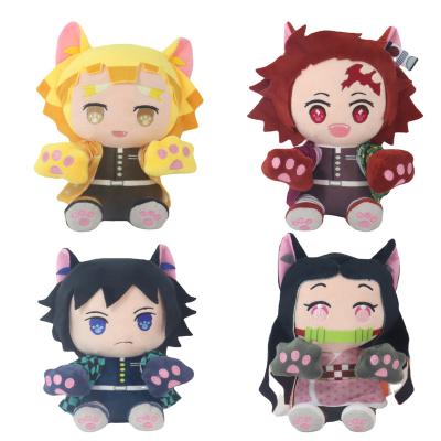 China Cute Fun 20CM Demon Slayer Anime Kimetsu No Yaiba Kamado Tanjirou Agatsuma Zenitsu Plush Toy Stuffed Doll Kamado Nezuko Christmas Plush Toy for sale