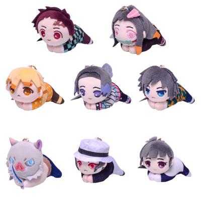 China Cute Fun 10cm Anime Demon Slayer Plush Toys Kimetsu Doll No Yaiba Agatsuma Zenitsu Kamado Tanjirou Nezuko Plush Key Chain Toys Kids Gift for sale