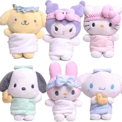 China Cute Plush Toy Melody Kitty Cinnamorol Onpompurin Kuromi Series Anime Cartoon KAWAII Sanriod Fun Key Chain Ornaments Baby Boy Girl Gift for sale