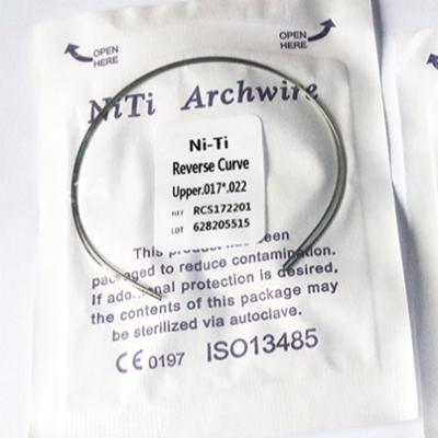 China Durable Dental Orthodontic Reverse Curve NITI Archwire Rectangular for sale