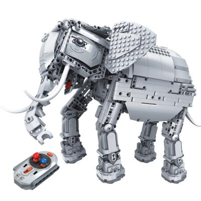 China Creative Remote Control Toy Technology Remote Control Series Electric Remote Control Elephant Building Animal RC Building Block Toys For Children for sale