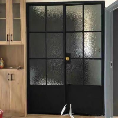 China Modern Sunscreen Wrought Iron French Doors with Grille Design and Double Insulated Glass for Cold Climate for sale