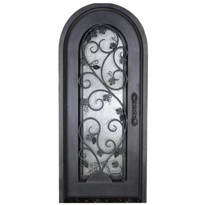 China Single Sunscreen Wrought Iron Door With Decorative Design for sale