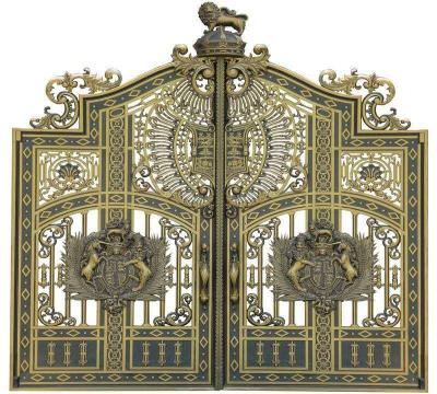 China Sunscreen Hot Selling Golden Paint Wrought Iron Door Designs for sale