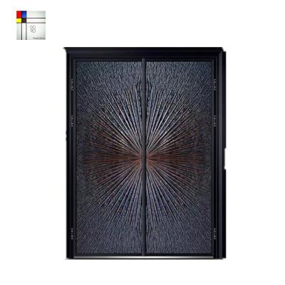 China Sunscreen Bulletproof Entry Doors Fireproof Cast Aluminum Door for sale