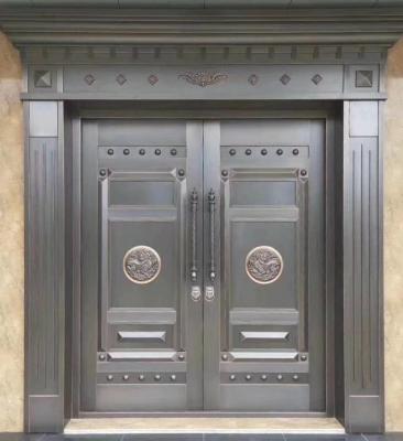 China Exterior Front Doors Luxury Cast Aluminum Sunscreen Entrance Bullet Proof Gates Villa Designs for sale