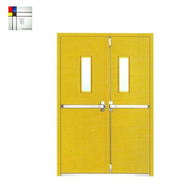 China Swing Panic Emergency Exit Fire Resistant Steel Fireproof Door With Push Bar for sale