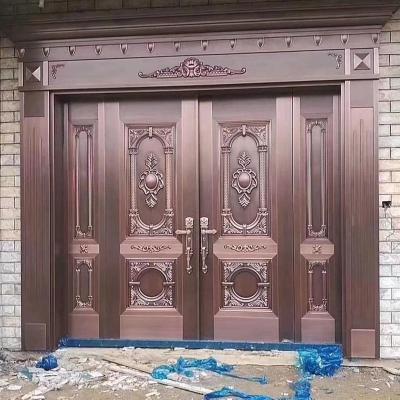 China Hot Selling Luxury Villa Door Security Copper Single Swing Door for sale