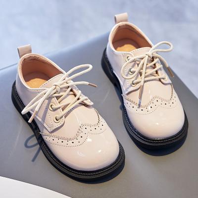 China Round Children's Leather Shoes Fashion Girls British Style Boys Student Performance Shoes for sale