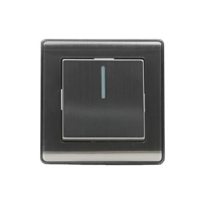 China EU House Stainless Steel Click 1 Strip 1 Way Random Wall Light Switch for sale