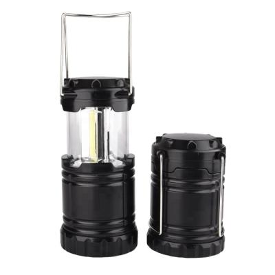 China Outdoor Waterproof Portable Camping Light 3xAA Battery Warehouse Tent COB LED Camping Telescopic Folding Lantern for sale