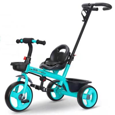 China 2022 Wholesale high carbon steel factory double seat children tricycle two seats baby tricycle kids ride on car with rear seat/3 wheels tricycle for sale