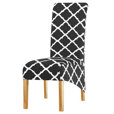 China Stretchable Spandex Half Back Dining Chair Cover Removable Washable Printing Lycra Restaurant Chair Cover For Kitchen Living Room for sale