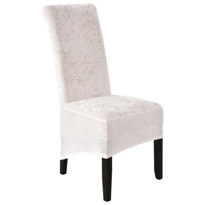 China Stretch Crushed Velvet Elastic Spandex Universal Stretch Customized White Dining Chair Cover For Dining Chair Protectors for sale