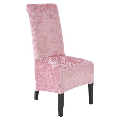 China Modern Simple Crushed Stretch Household Velvet Dining Chair Cover Elastic Hotel Dining Slipcover For Chair for sale