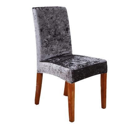 China Fast Delivery Crushed Spandex Velvet Living Room Furniture Style Chair Cover Stretch Half For Dining Target for sale