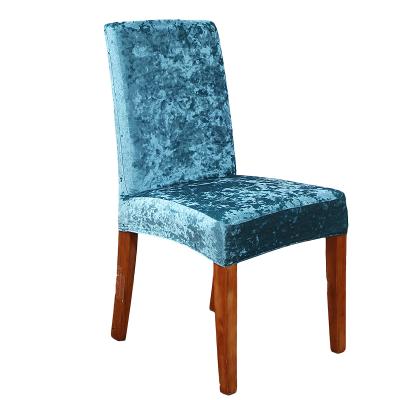 China Stretch Fit Velvet Dining Table Chair Seat Covers Set Of 4 On Sale for sale