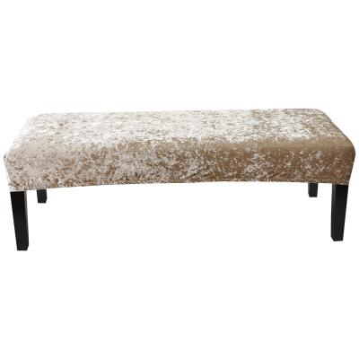 China Stretch Bench Cushion Covers For Dining Room Crushed Thick Velvet Bench Cover For Bed Removable Washable for sale