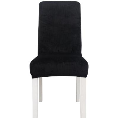 China Spandex Stretch Black Dining Chair Covers Set Of 4 For Chair Protector With Anti Slip Bottom for sale