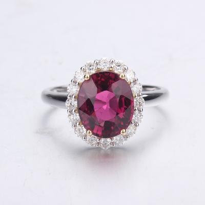 China Starsgem Womens Mens 18K Gold Jewelry Cute Diamond 5# Ruby Ring for sale