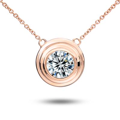 China CLASSIC Fashion Design 18K Gold Jewelry Round Shiny Lab Diamond Pendant Necklace for sale