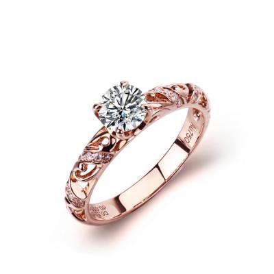 China Romantic Lab Developed Diamond Ring 18k Rose Gold Ring Stargems HPHT Diamond Engagement for sale