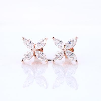 China 2021 Romantic Fashion Jewelry 10K Rose Gold Earring Lab Diamond Wuzhpu Starsgem Earrings For Women for sale