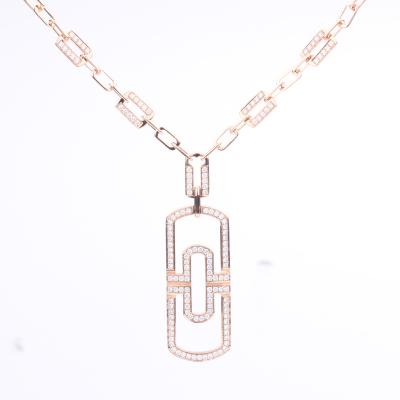 China Fashion 18K Rose Gold Romantic Gold Diamond Necklaces For Women Jewelry Necklace Lab from Wuzhou Starsgem for sale