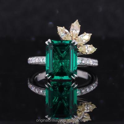 China 2021 Anniversary Emerald Rings 14K White Gold Wedding Ring Factory Wholesale Custom Women CLASSIC for sale