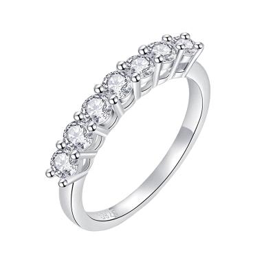 China Romantic Moissanite S925 Seven Stone Ring Sterling Silver Ring For Women Men for sale