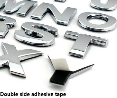 China Plastic Chrome With Strong Adhesive Tape Custom 3d Chrome Letters And Numbers Self Adhesive 3D Car Sticker for sale