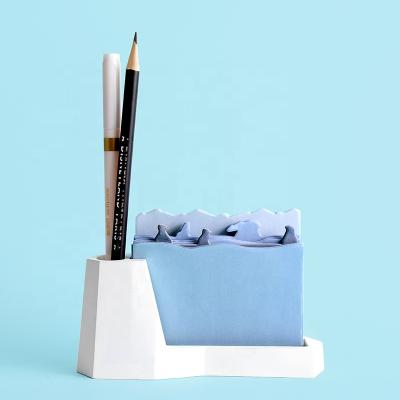 China Iceberg Note Holder/Pen Stand Multifunctional Glacier Pen Holder Plastic Iceberg Note Holder With New Design for sale